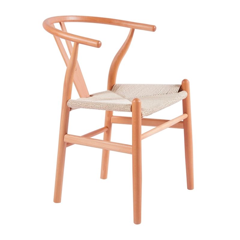 GENERICO - Silla Wishbone Madera Rattan BEIGE