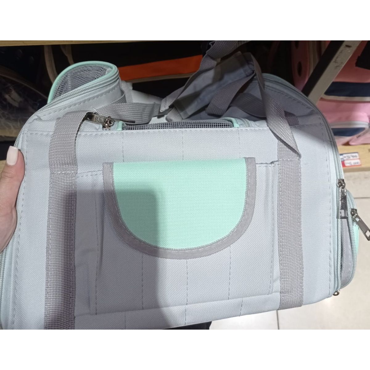 GENERICO - Bolso Viajero Transportador De Mascotas Gris