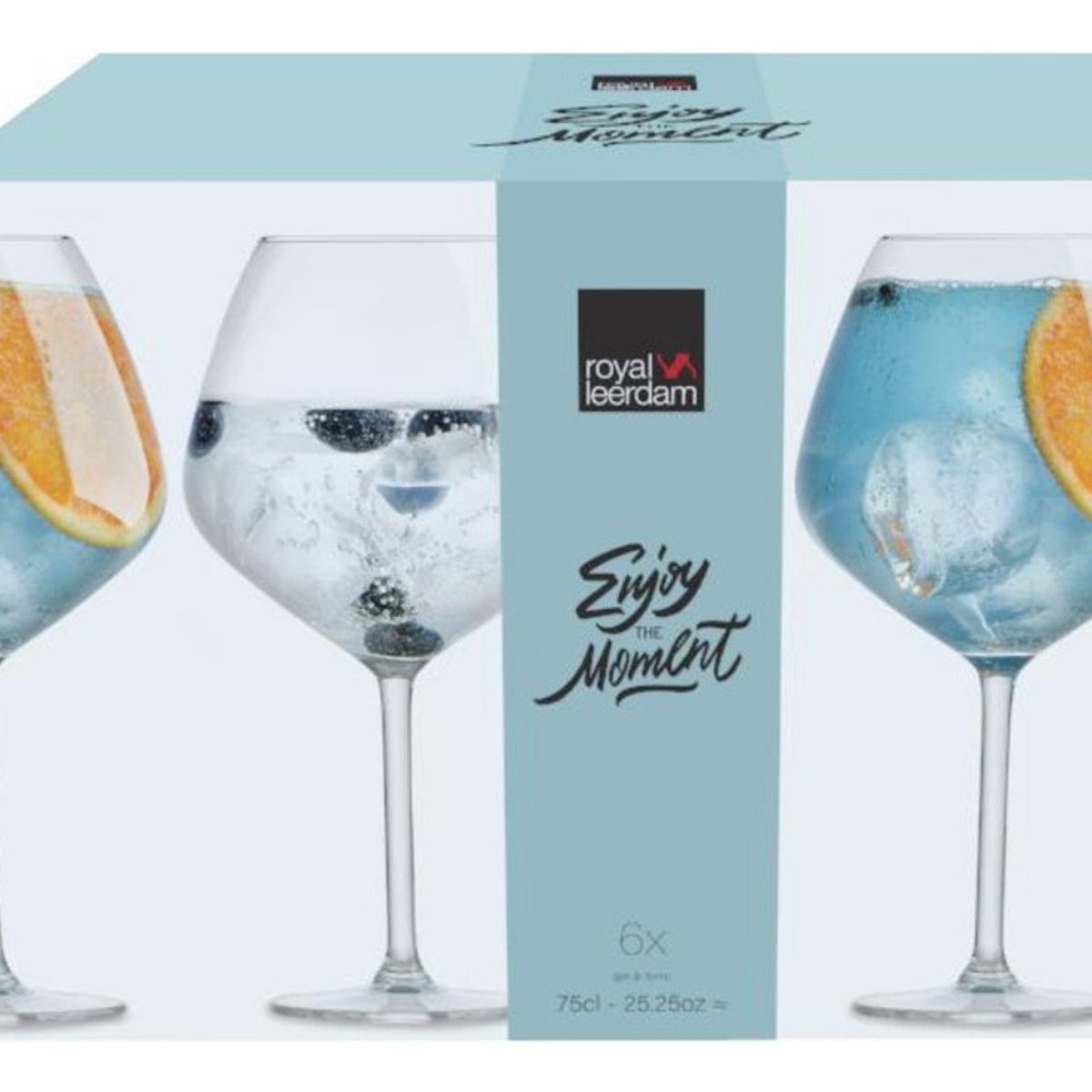 ROYAL LEERDAM - SET 6 COPAS 750ML GIN TONIC ENJOY THE MOM