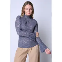ECLIPSE - Polera Encaje Indigo Indigo