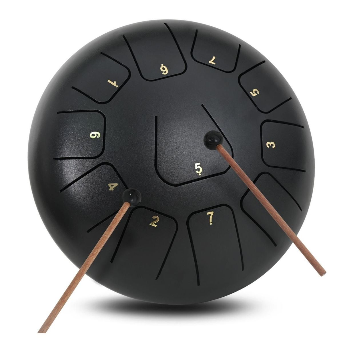 MOBII - Tambor Lengua De Acero Meditación Y Yoga. 6” 11 Tonos. Negro