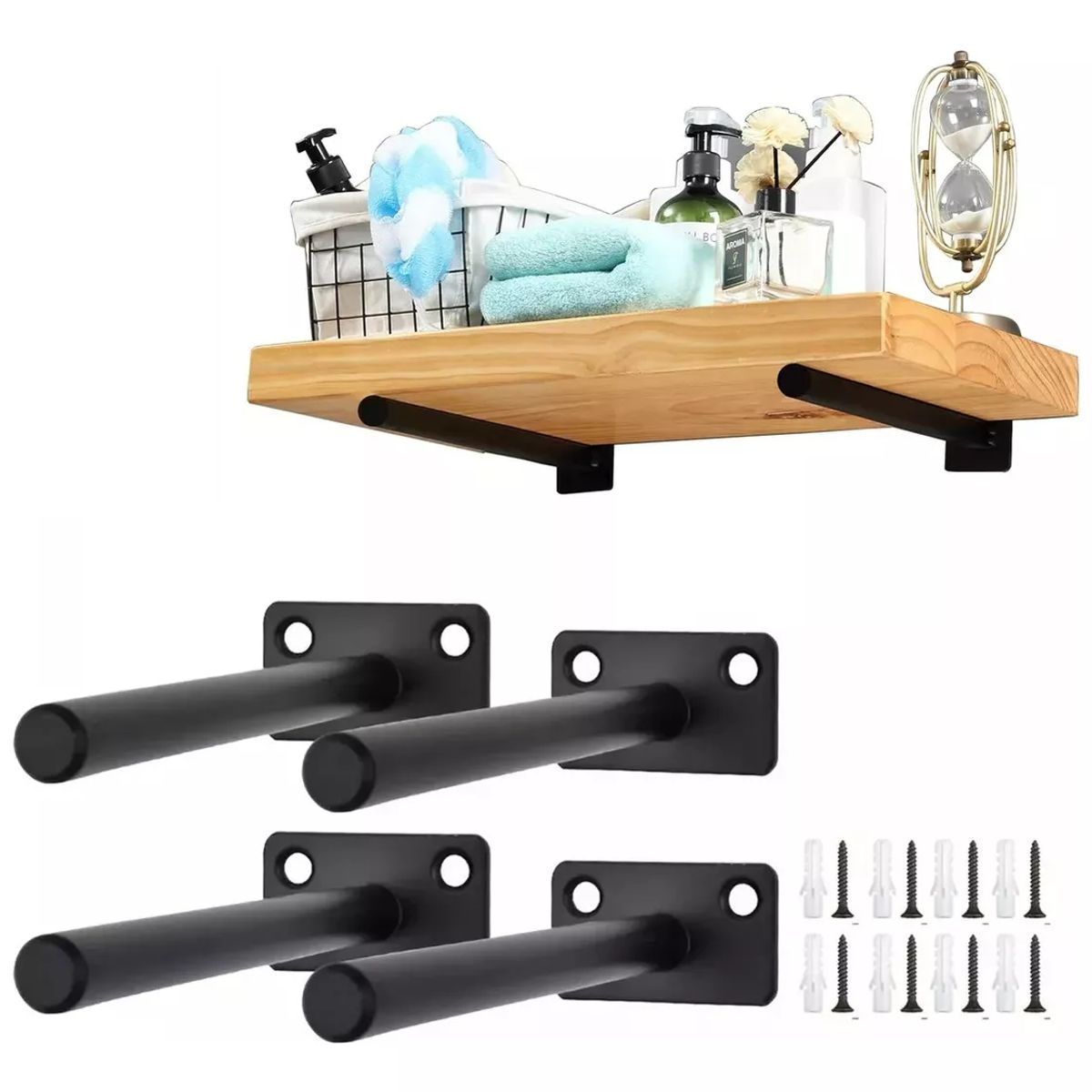 AIZO - 15cm Mensula Invisible Oculta Escuadra Para Repisa 4 Pzs