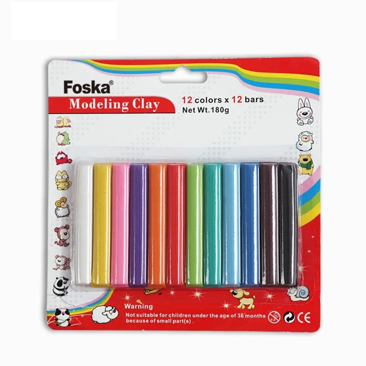 FOSKA - Pack 36 Plasticinas circulares (12x3) 180g