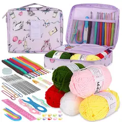 AIZO - Set Con Estuche Crochet Silicona Accesorios Para Tejer 59pcs