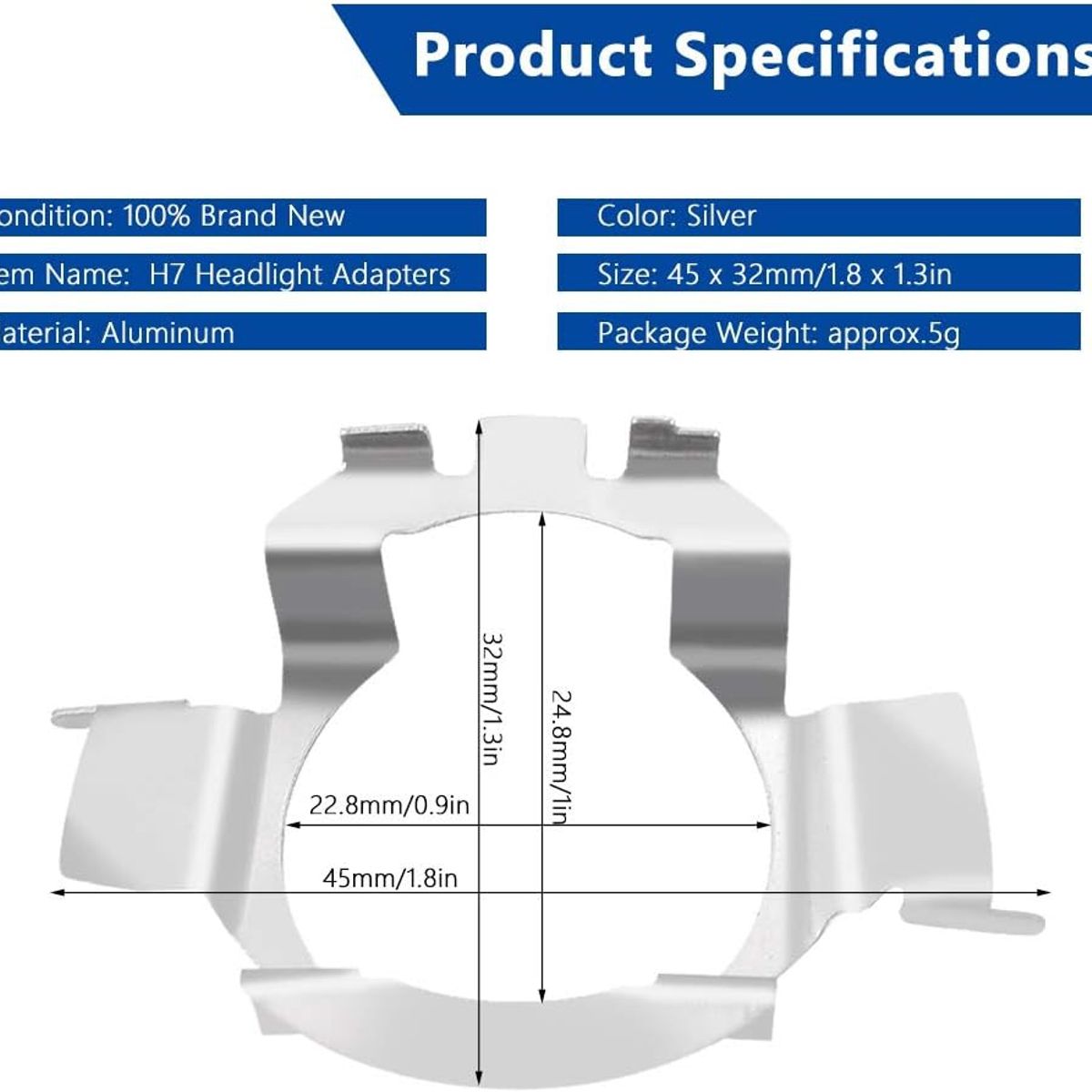 KUANGYE - Adaptadores Sujetadores Focos Led H7 Para Jetta Polo Vento