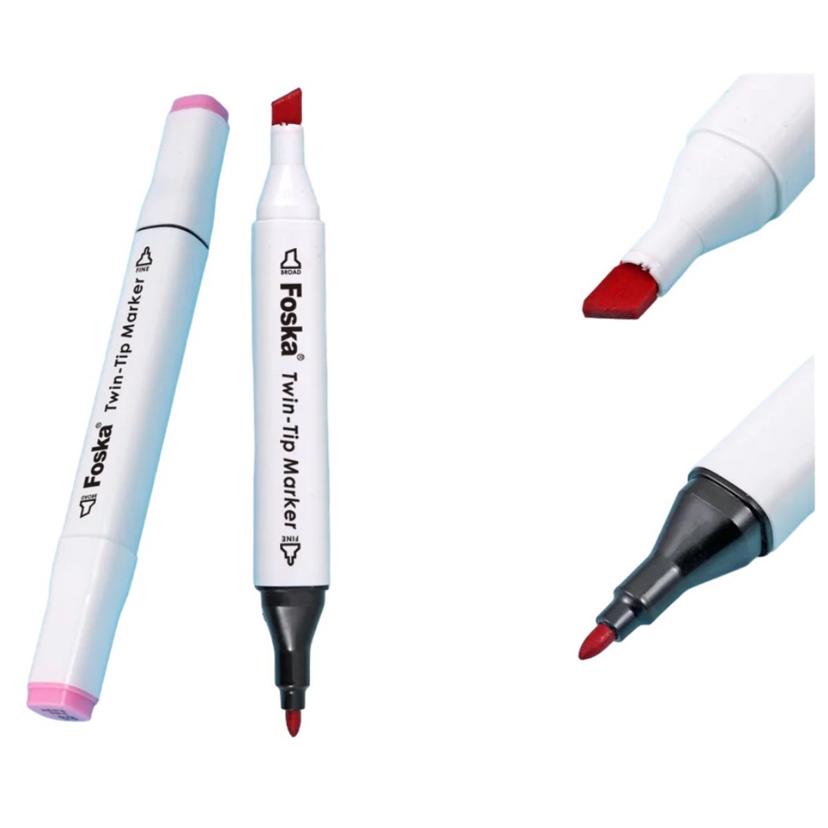 FOSKA - Set 60 marcadores doble punta colores