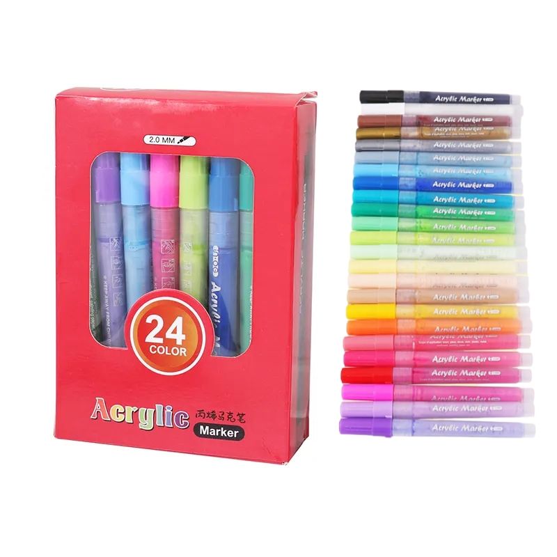FOSKA - Set 24 marcadores plumones acrílicos tipo posca