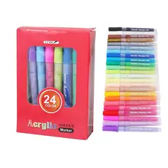 FOSKA - Set 24 marcadores plumones acrílicos tipo posca