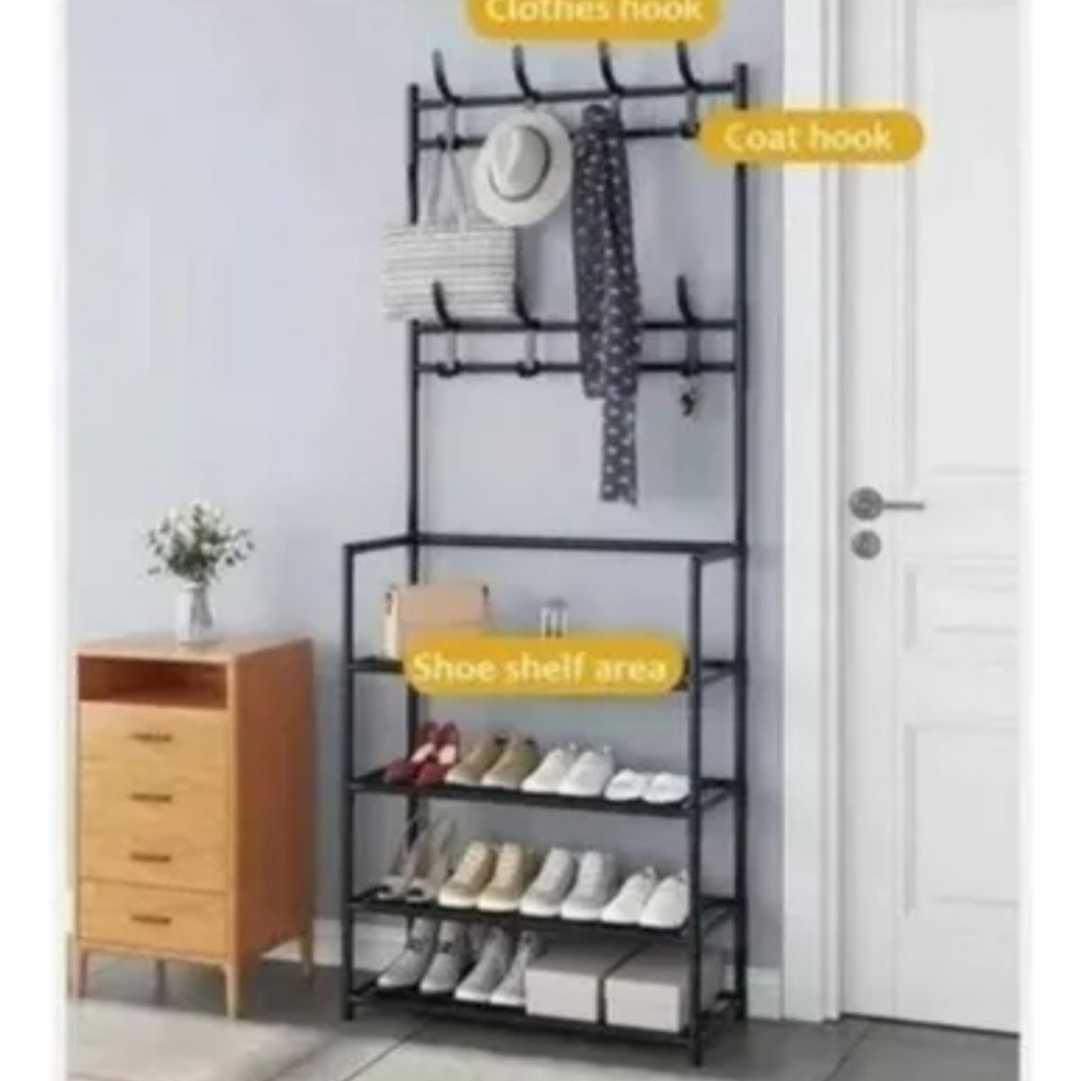 GENERICO - Zapatero Organizador Colgador Zapatos Armario Perchero Color Negro