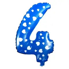 GENERICO - Globo Metalico 26 Numeros 4 Polka Celeste X1 Unidad