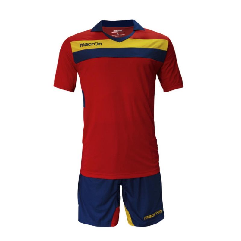 MACRON - Uniforme Fútbol Génova Macron Rojo-Azul Marino-Amarillo