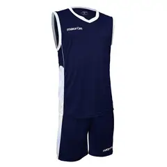 MACRON - Uniforme de Básquetbol Turin Azul Marino-Blanco
