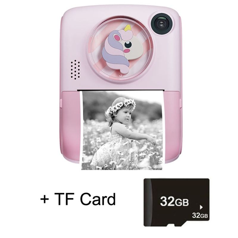 SOONPAM - Regalo Día del Niño Mini Cámara Imprimible M1 32G Rosa