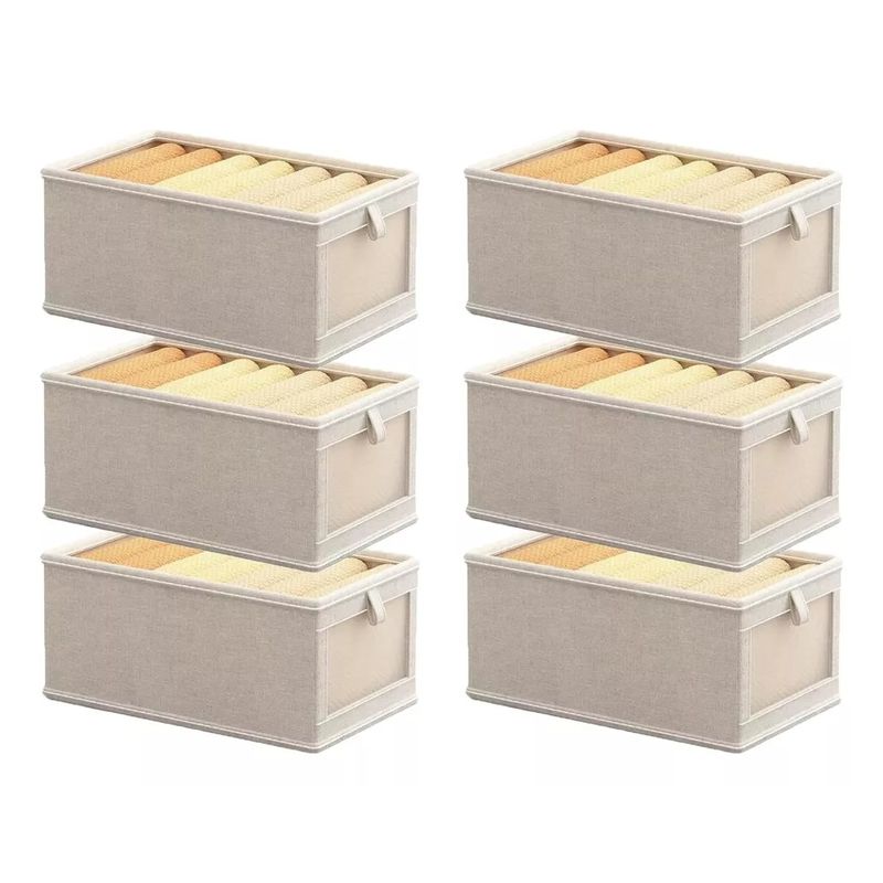 EVERSO - Cajas Organizadoras Ropa Tela Plegable Cesto 6 Pcs