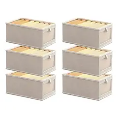 EVERSO - Cajas Organizadoras Ropa Tela Plegable Cesto 6 Pcs