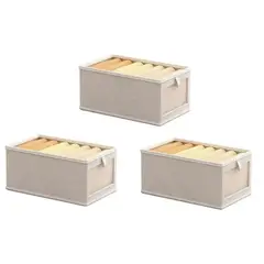 EVERSO - Cajas Organizadoras Ropa Tela Plegable Cesto 3 Pcs