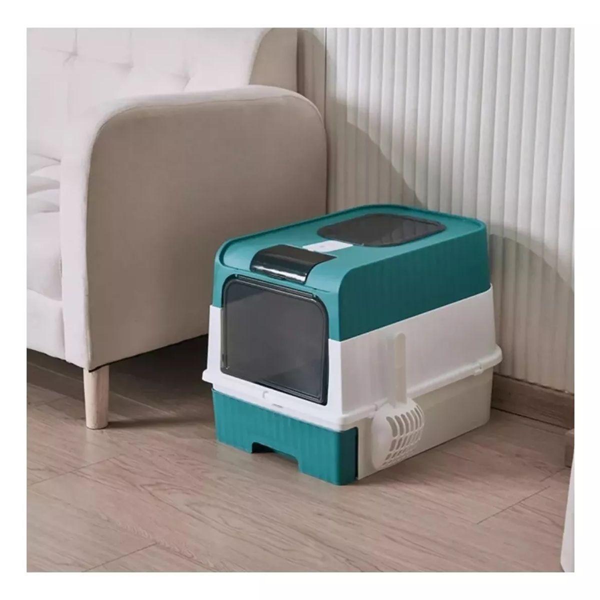 GENERICO - Arenero Para Gatos Con Bandeja Sanitaria Con Luz Led.