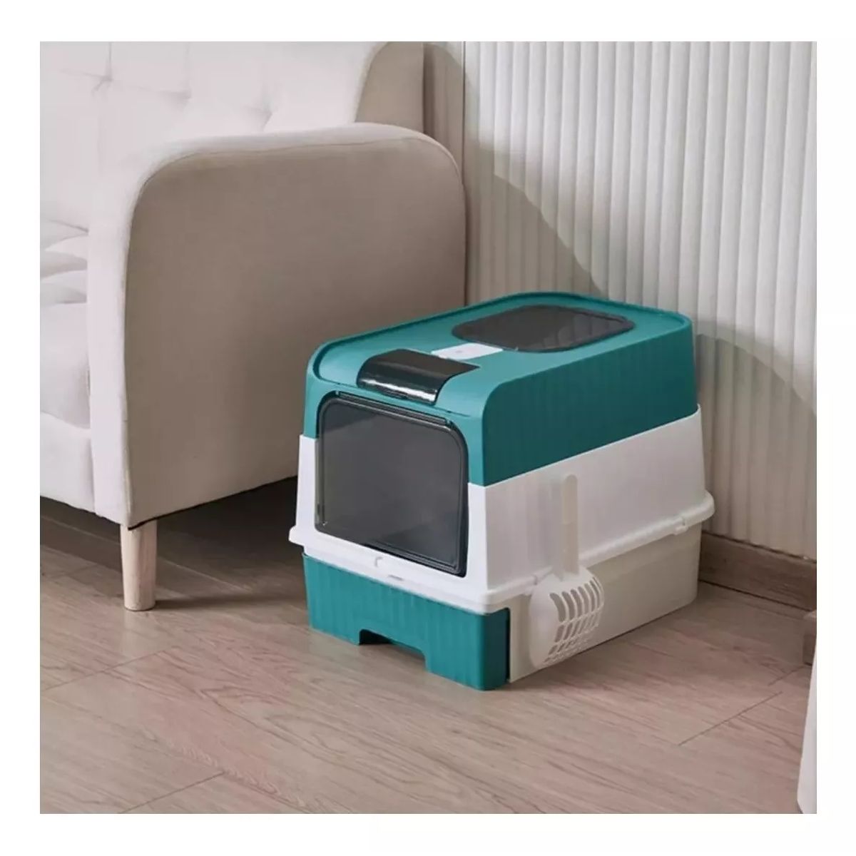 GENERICO - Arenero Para Gatos Con Bandeja Sanitaria Con Luz Led.
