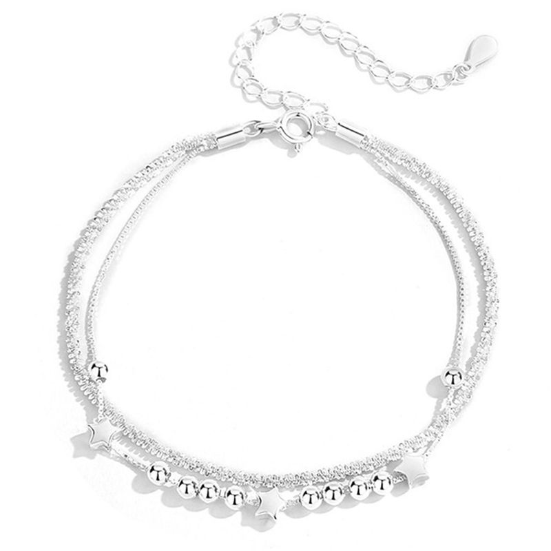 GENERICO - Pulsera Plata Fina 925 Mujer Estrellas Regalo Joyas