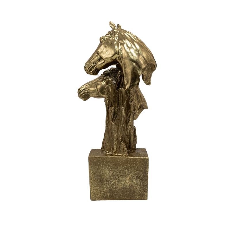 GENERICO - Figura Busto Caballo Oro 35 Cm
