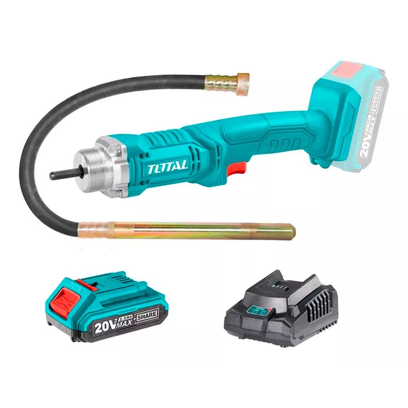 TOTAL TOOLS - Vibrador Hormigón 20v Sonda Bat+ Carg Total Tcvli2023011