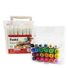 FOSKA - Set 48 marcadores doble punta colores