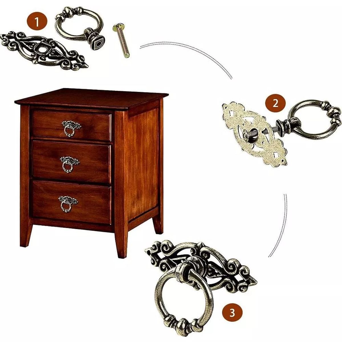 KUANGYE - 6 Unid Tiradores Cajón Mueble Manilla Con Tornillos Antiguo