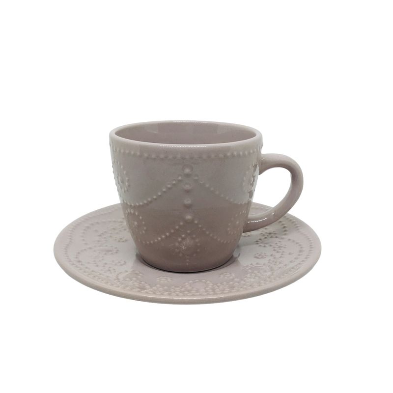HERRERA MAISON - Taza Con Plato Antoinette Gris