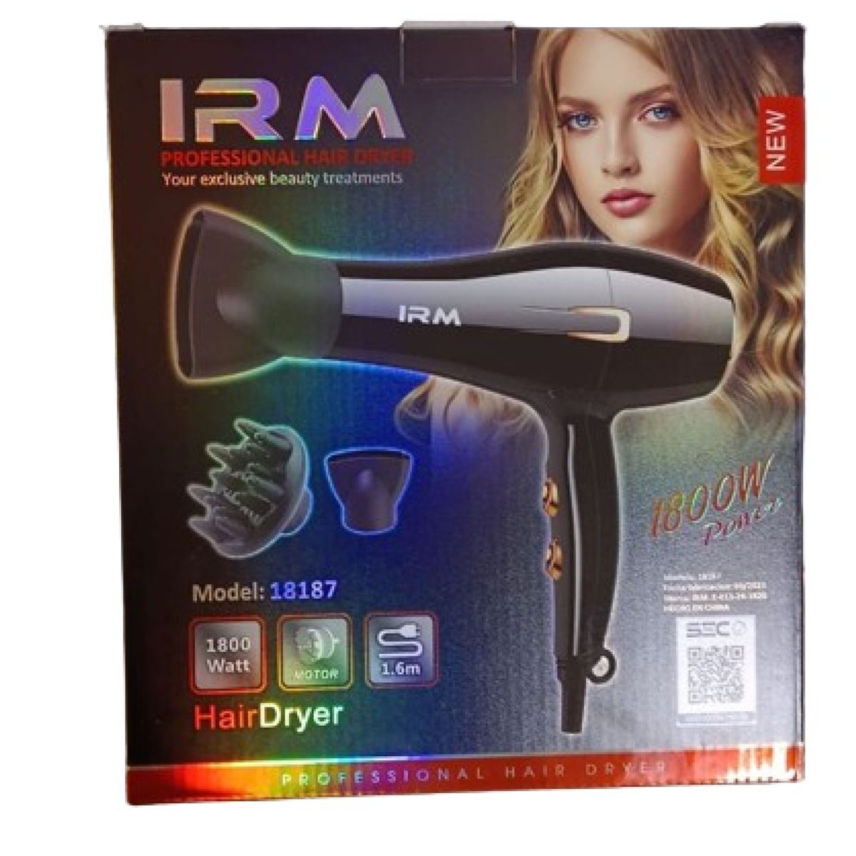 GENERICO - Secador De Pelo 1800w Uso Profesional Mod18187