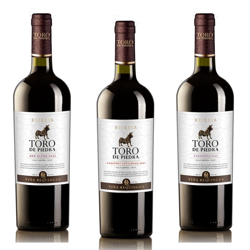 TORO DE PIEDRA - 3x Mix Vinos Toro de Piedra Reserva 750cc