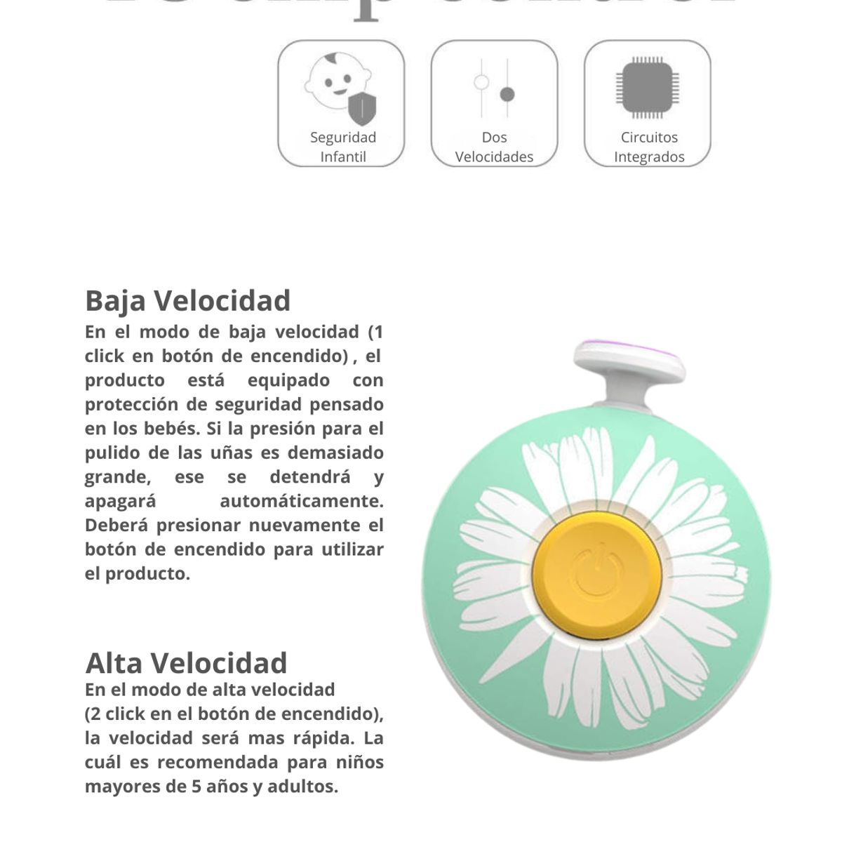 BAMBINI PUMP - Lima de uñas para bebés Verde