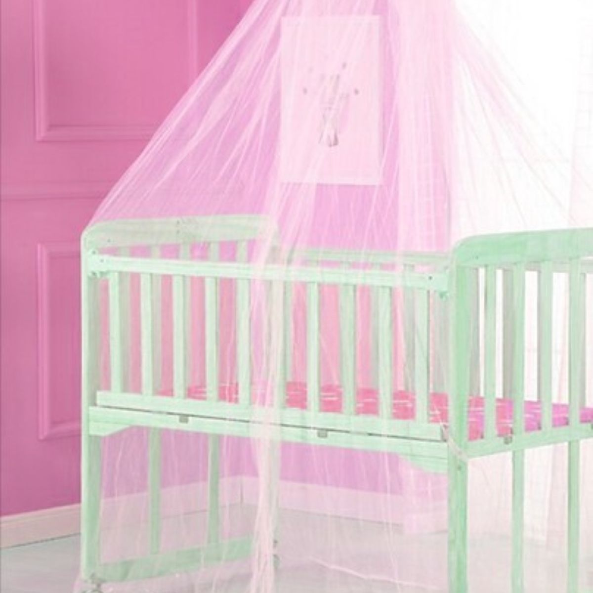 GENERICO - Malla Mosquitera Cerrada Para Cuna - Rosado