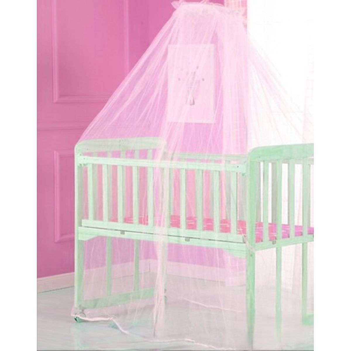 GENERICO - Malla Mosquitera Cerrada Para Cuna - Rosado