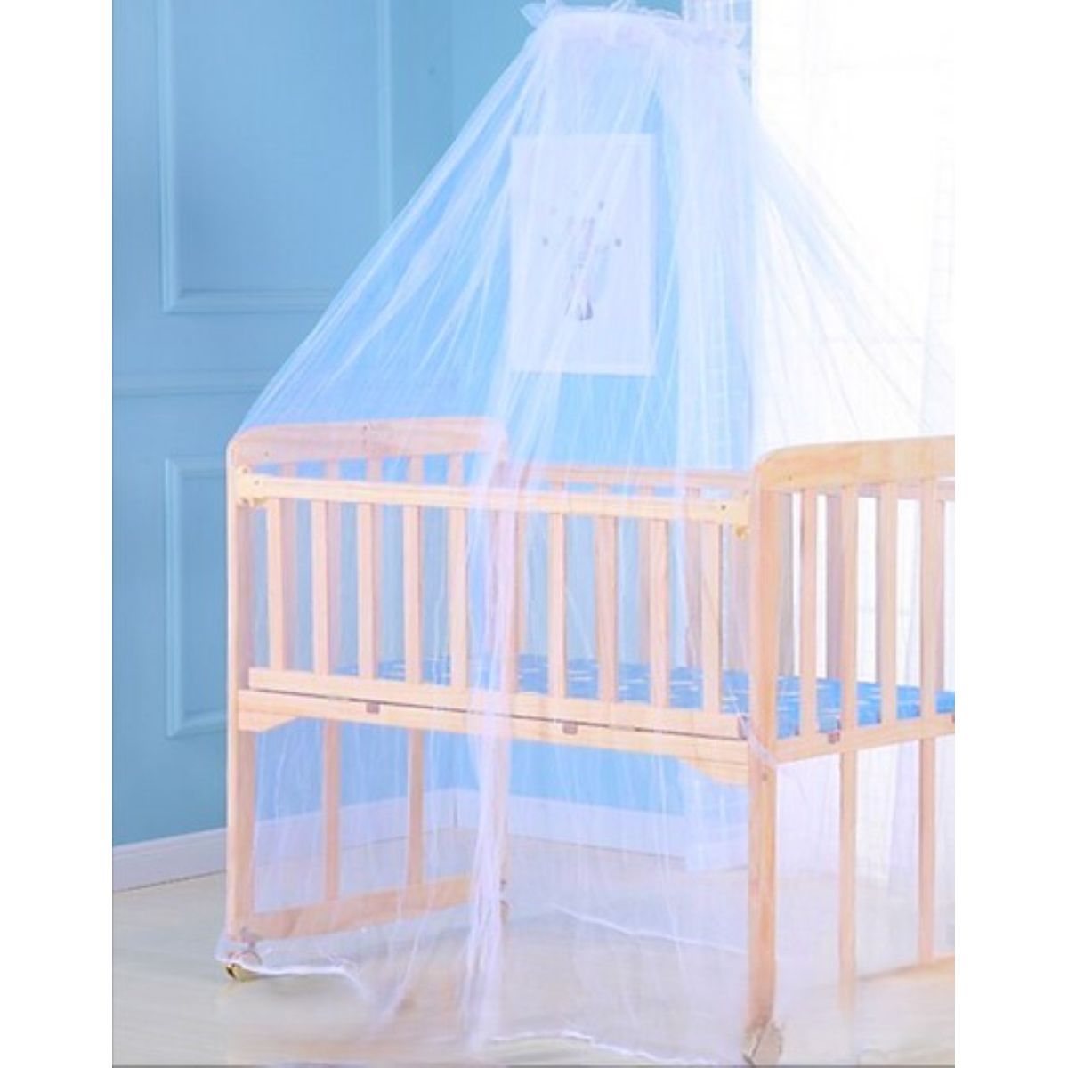 GENERICO - Malla Mosquitera Cerrada Para Cuna - Celeste