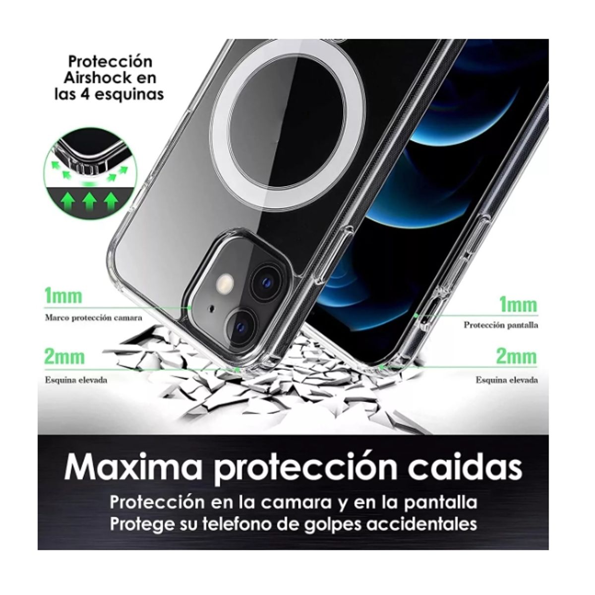 GENERICO - Funda Magnética Para iPhone varios Modelos Transparente