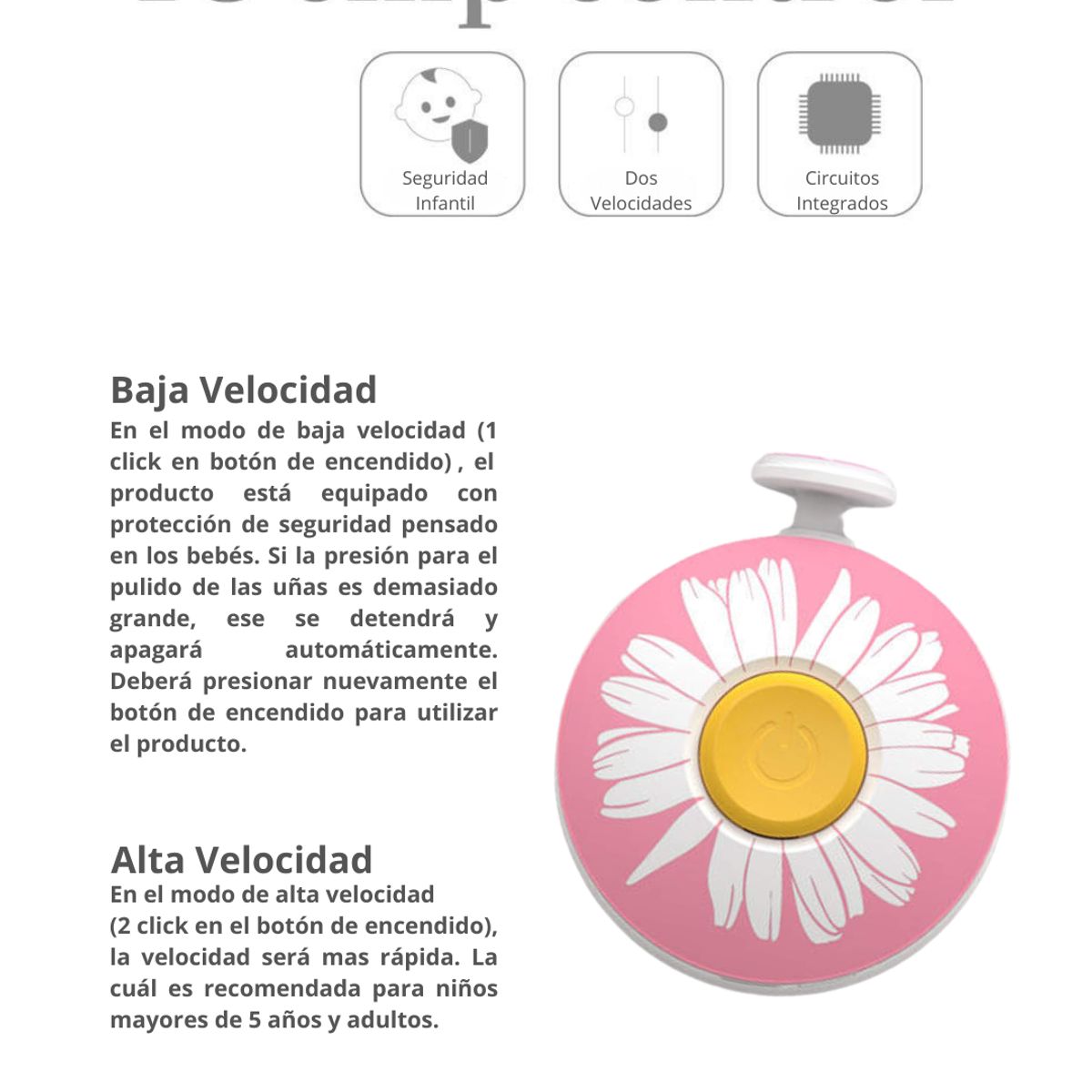 BAMBINI PUMP - Lima de uñas para bebés Rosadas