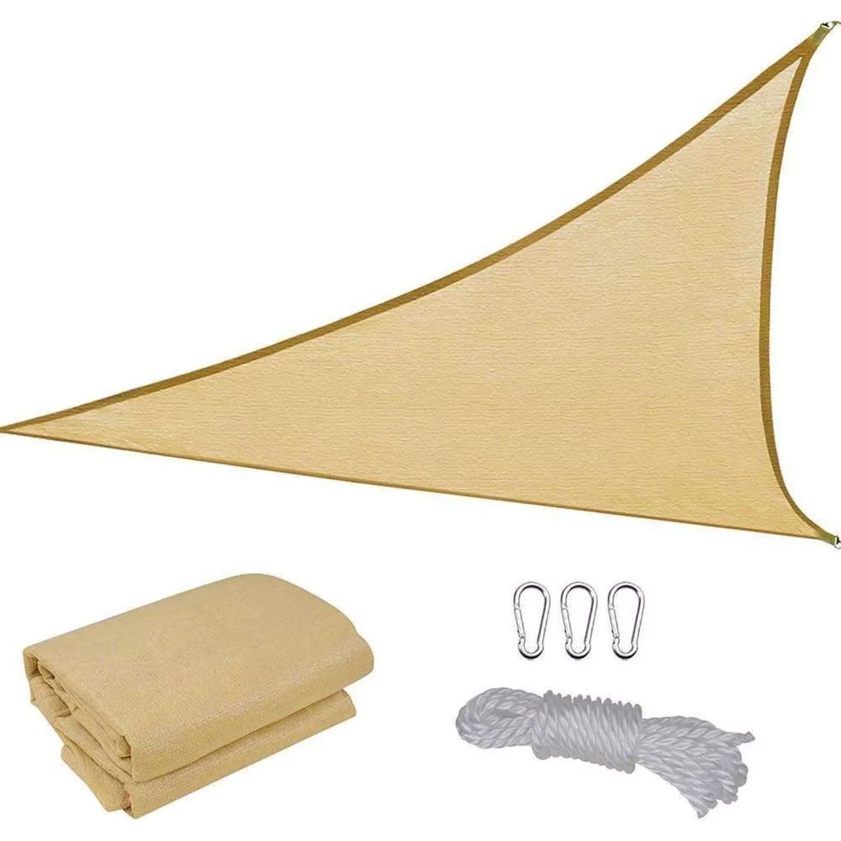 MUNDO MAGIA - Pack X3 Vela Sombra 5mx5m Toldos Malla Sombra Triangular