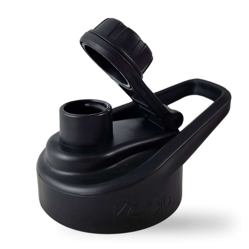 KEEP - Botella Keep 470 ml Vidrio Protector Agua Deportes Outdoor Negro