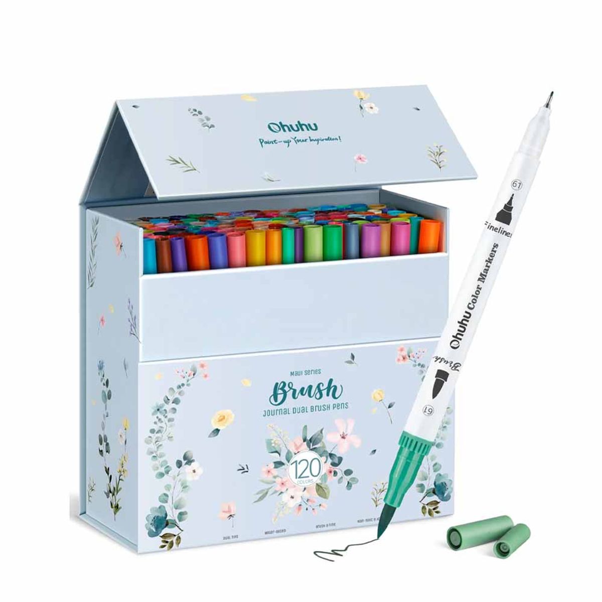 OHUHU - Ohuhu Maui 120 Marcadores A Base De Agua (estuche Verde)