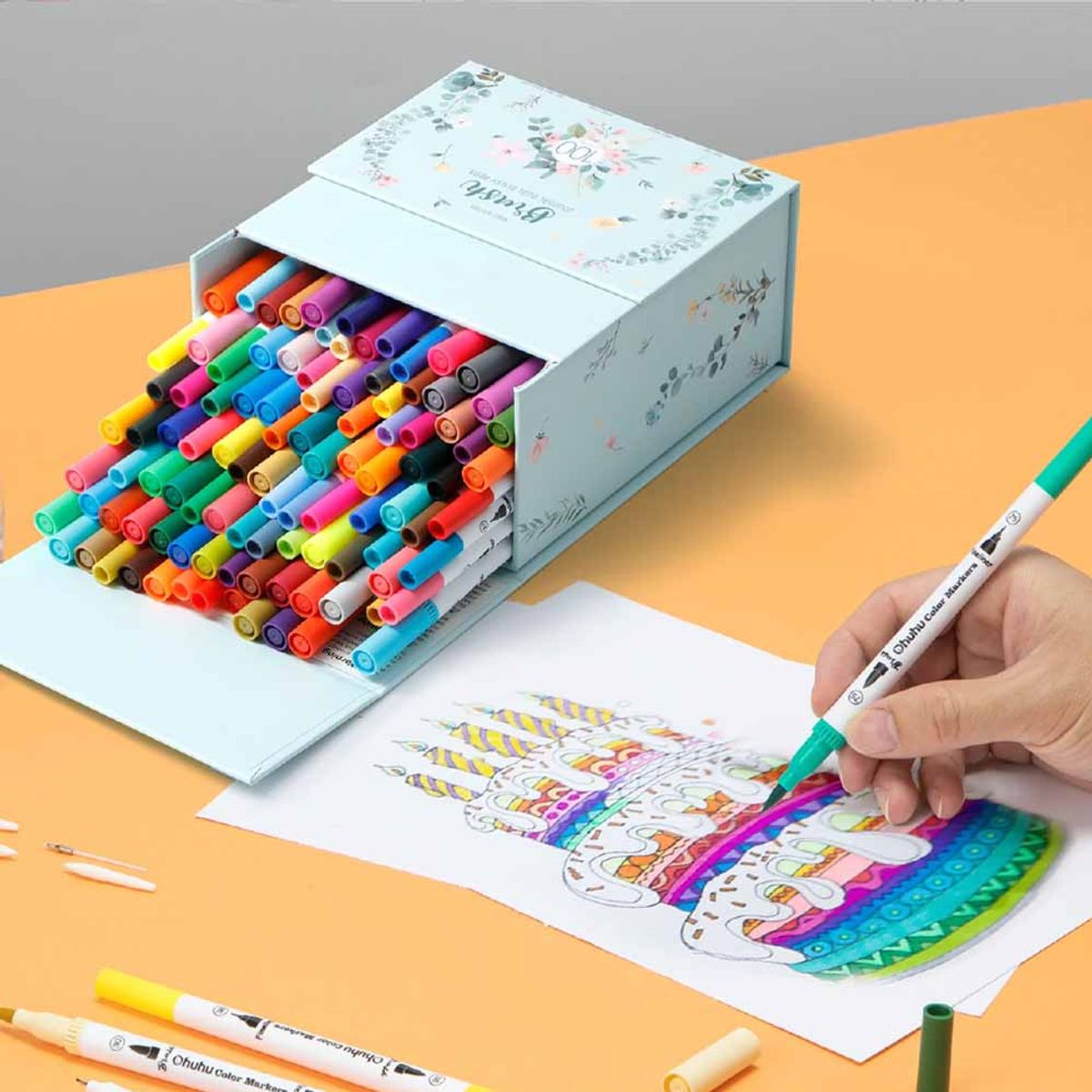 OHUHU - Ohuhu Maui 120 Marcadores A Base De Agua (estuche Verde)