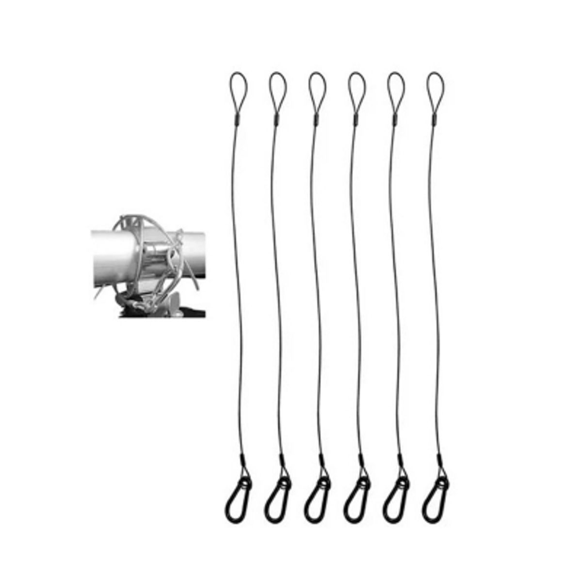 GENERICO - 6 Cables Acero Recubierto 45kg Metro y medio x 3mm