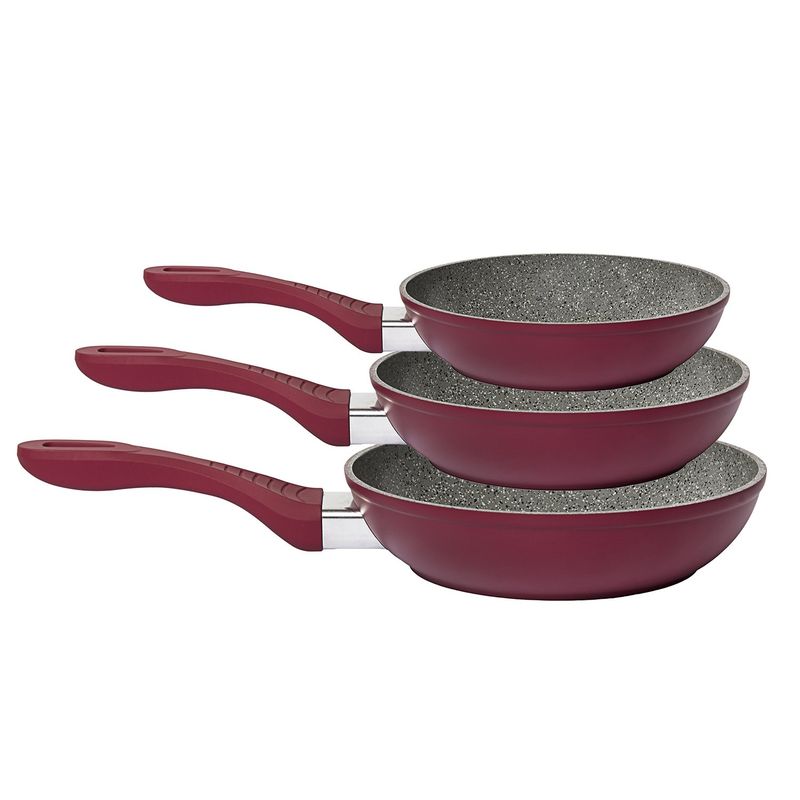 KITCHENWARE - SET 3 SARTENES CERAMARBLE 20-24-28CM ROJO