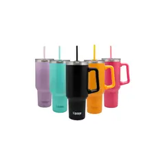KEEP TITANIO - Mug Termico Portatil Acero Inoxidable 1180 Ml Amarillo