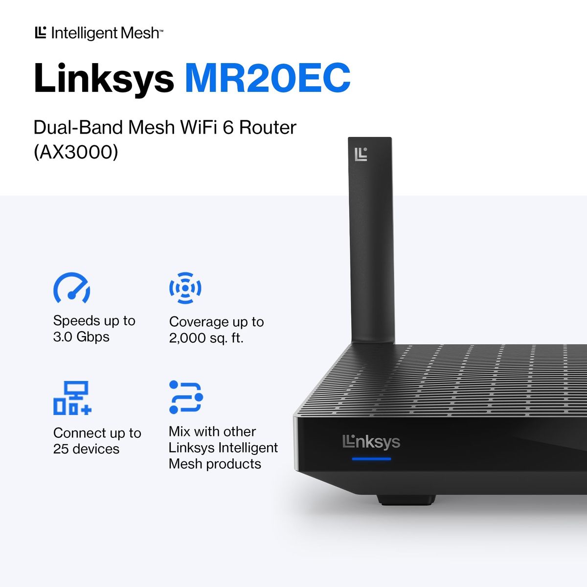 LINKSYS - Router Linksys WIFI 6 Ax3000 Hydra 6 MR20EC Mesh