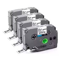 X4 Cinta Tze Alternativa Para Rotuladora Brother 12mm X 8m