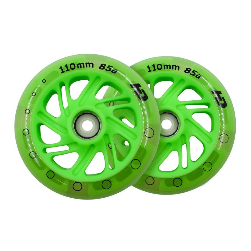 GENERICO - Ruedas HD 110mm verdes con luz