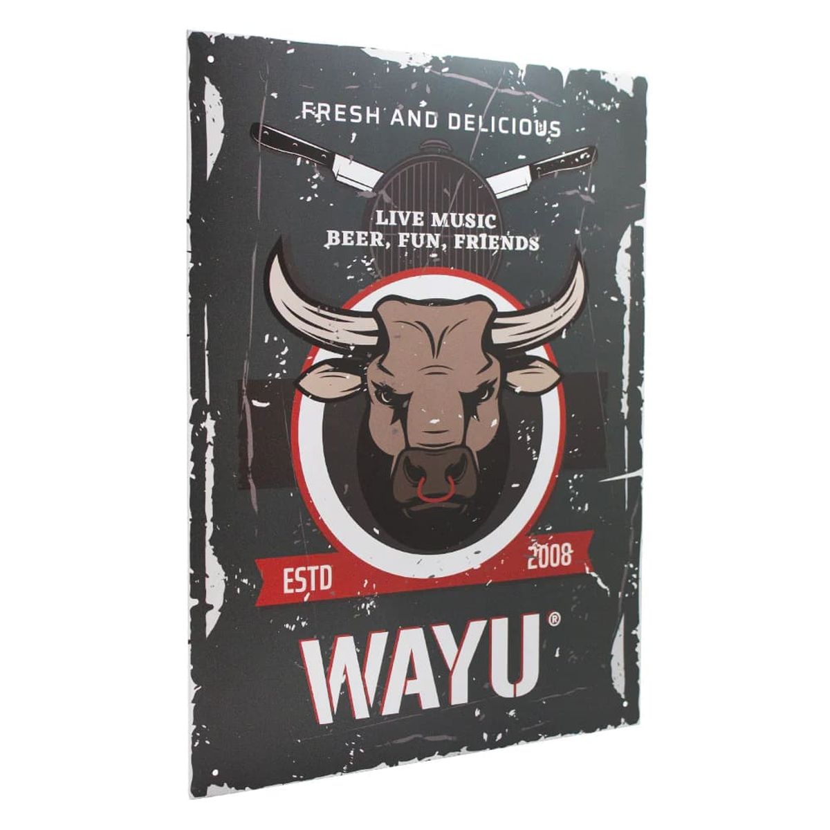 WAYU - Cuadro Bar Metálico Wayu 40x30 Toro Quincho Parrilla Bbq