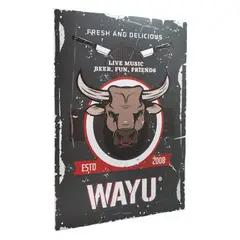 WAYU - Cuadro Bar Metálico 40x30 Toro Quincho Parrilla Bbq