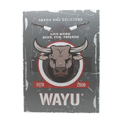 Imagen 2 del producto Cuadro Bar Metálico 40x30 Toro Quincho Parrilla Bbq