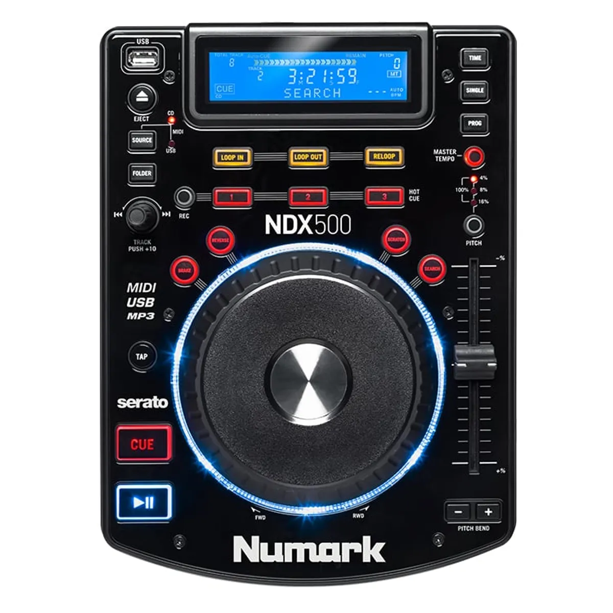 NUMARK - Reproductor De Medios Mp3/Usb/Cd Ndx500 Numark